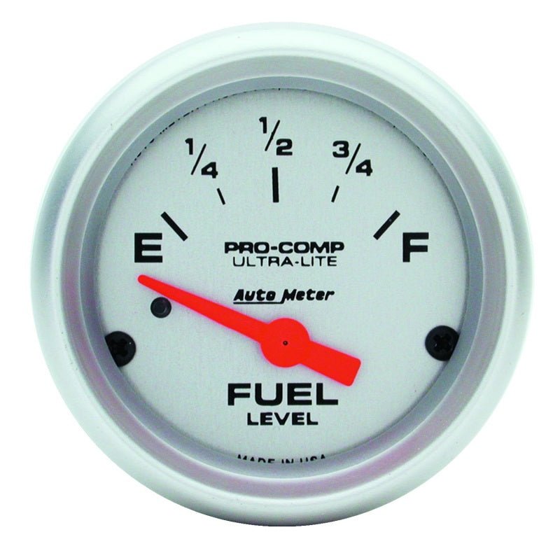 Autometer Ultra - Lite 52mm 0 OHMS Empty/90 OHMS Full Short Sweep Electronic Fuel Level Gauge - CPC Performance