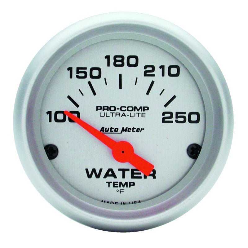 Autometer Ultra - Lite 52mm 100 - 250 Deg F Short Sweep ElectricWater Temp Gauge - CPC Performance