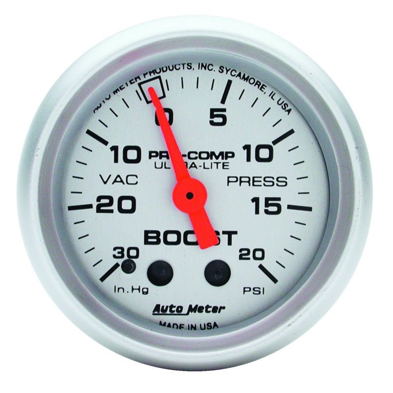Autometer Ultra - Lite 52mm 20 PSI Mechanical Boost Gauge - CPC Performance