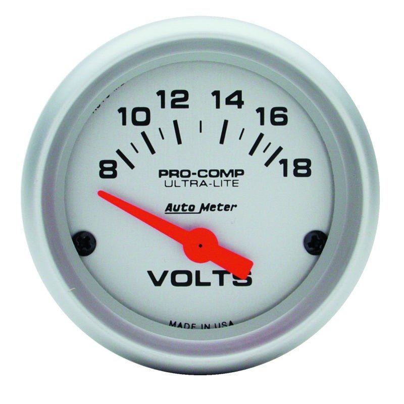 Autometer Ultra - Lite 52mm Short Sweep Electronice Voltage Gauge - CPC Performance