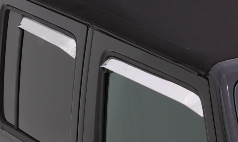 AVS 87 - 98 Ford F - 250 Super Duty Ventshade Front & Rear Window Deflectors 4pc - Stainless - CPC Performance