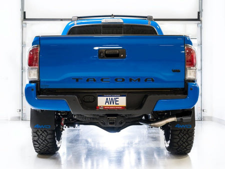 AWE 16 - 22 Toyota Tacoma 0FG Catback Exhaust w/ BashGuard - Dual Diamond Black Tips - CPC Performance