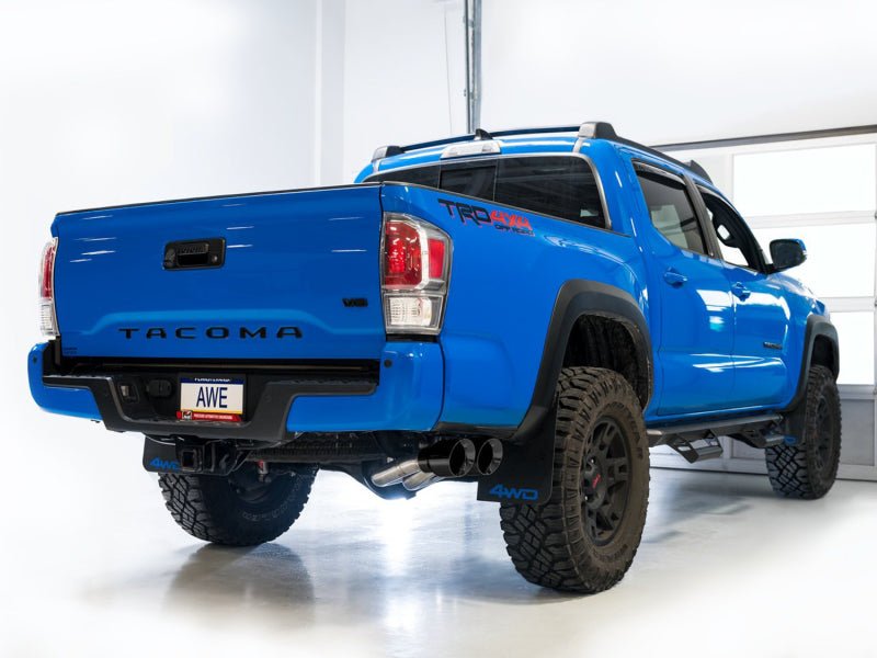 AWE 16 - 22 Toyota Tacoma 0FG Catback Exhaust w/ BashGuard - Dual Diamond Black Tips - CPC Performance