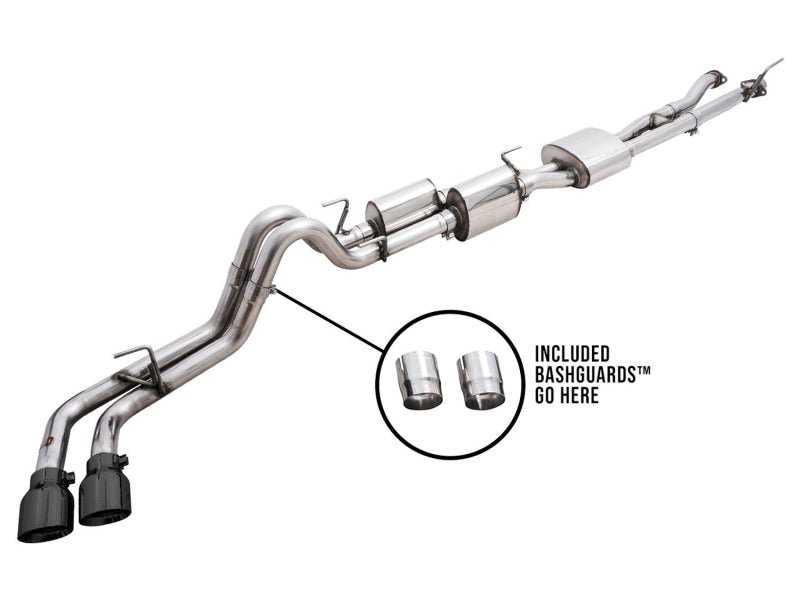 AWE 16 - 22 Toyota Tacoma 0FG Catback Exhaust w/ BashGuard - Dual Diamond Black Tips - CPC Performance