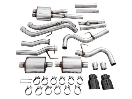 AWE 16 - 22 Toyota Tacoma 0FG Catback Exhaust w/ BashGuard - Dual Diamond Black Tips - CPC Performance