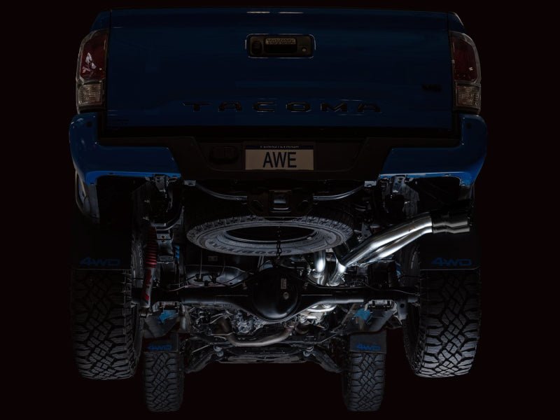 AWE 16 - 22 Toyota Tacoma 0FG Catback Exhaust w/ BashGuard - Dual Diamond Black Tips - CPC Performance