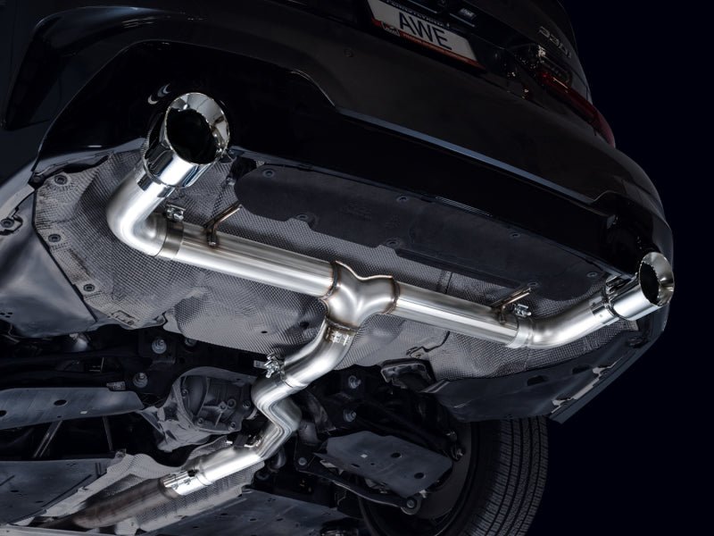 AWE 19 - 23 BMW 330i / 21 - 23 BMW 430i Base G2X Track Edition Axle Back Exhaust - Chrome Silver - CPC Performance