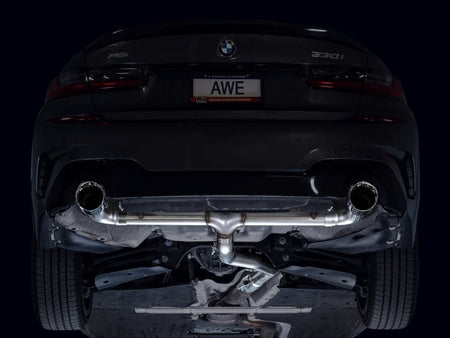AWE 19 - 23 BMW 330i / 21 - 23 BMW 430i Base G2X Track Edition Axle Back Exhaust - Chrome Silver - CPC Performance