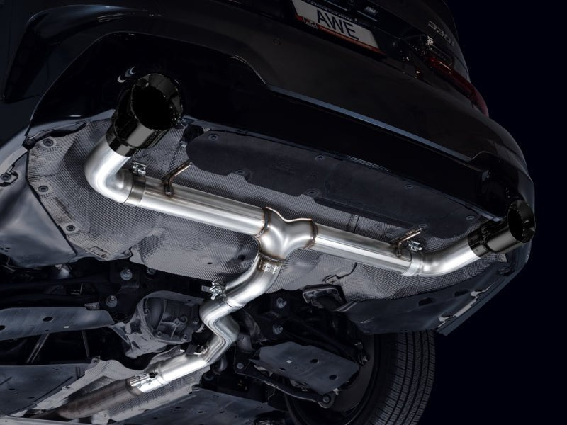 AWE 19 - 23 BMW 330i / 21 - 23 BMW 430i Base G2X Track Edition Axle Back Exhaust - Diamond Black - CPC Performance