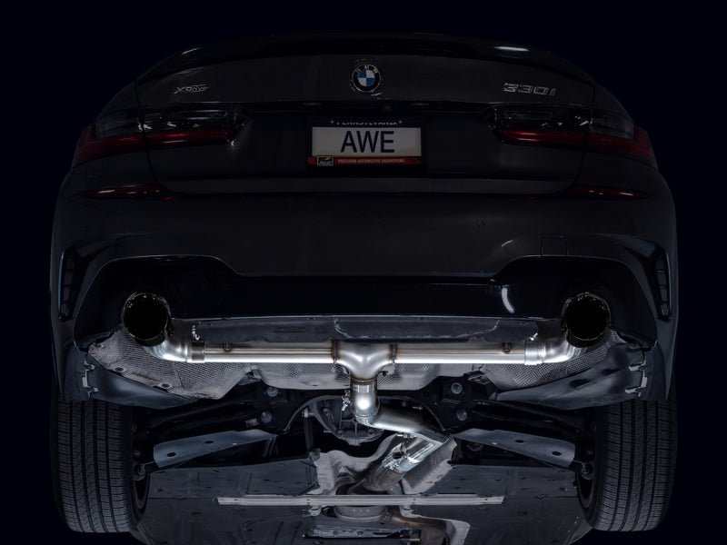 AWE 19 - 23 BMW 330i / 21 - 23 BMW 430i Base G2X Track Edition Axle Back Exhaust - Diamond Black - CPC Performance