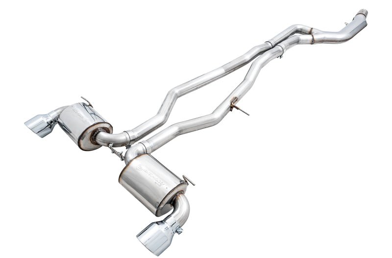 AWE 2020 Toyota Supra A90 Non - Resonated Touring Edition Exhaust - 5in Chrome Silver Tips - CPC Performance