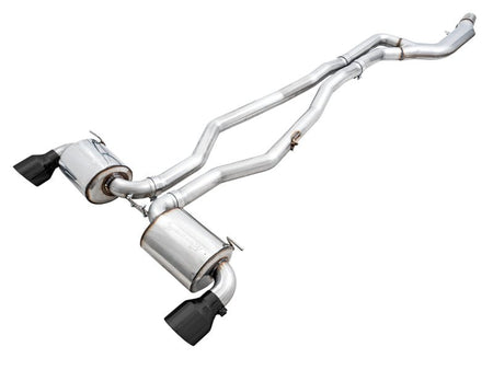AWE 2020 Toyota Supra A90 Non - Resonated Touring Edition Exhaust - 5in Diamond Black Tips - CPC Performance