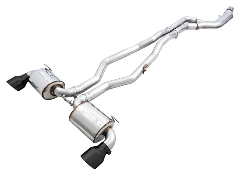 AWE 2020 Toyota Supra A90 Non - Resonated Touring Edition Exhaust - 5in Diamond Black Tips - CPC Performance