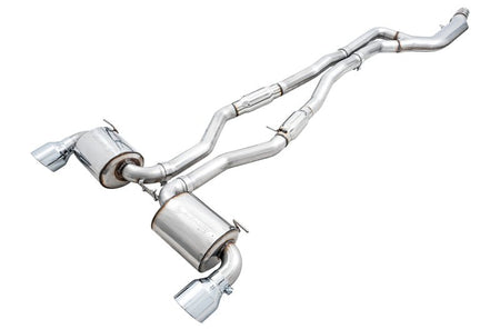 AWE 2020 Toyota Supra A90 Resonated Touring Edition Exhaust - 5in Chrome Silver Tips - CPC Performance