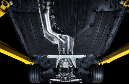 AWE 2020 Toyota Supra A90 Resonated Touring Edition Exhaust - 5in Chrome Silver Tips - CPC Performance