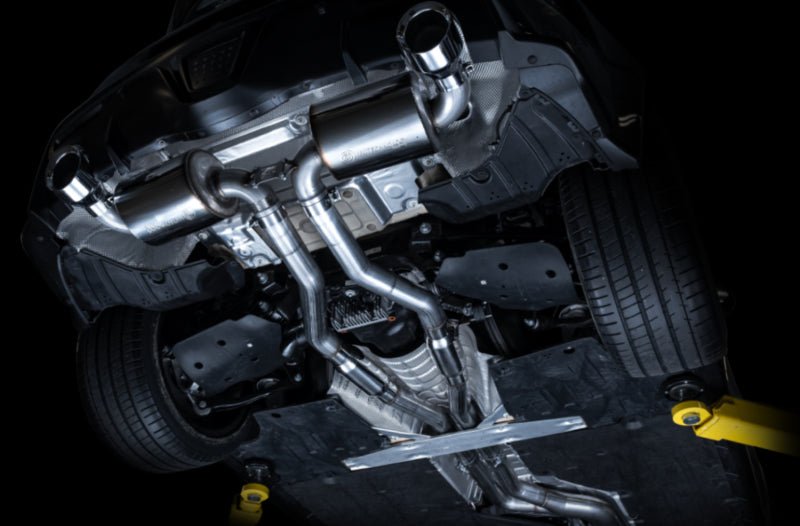 AWE 2020 Toyota Supra A90 Resonated Touring Edition Exhaust - 5in Chrome Silver Tips - CPC Performance