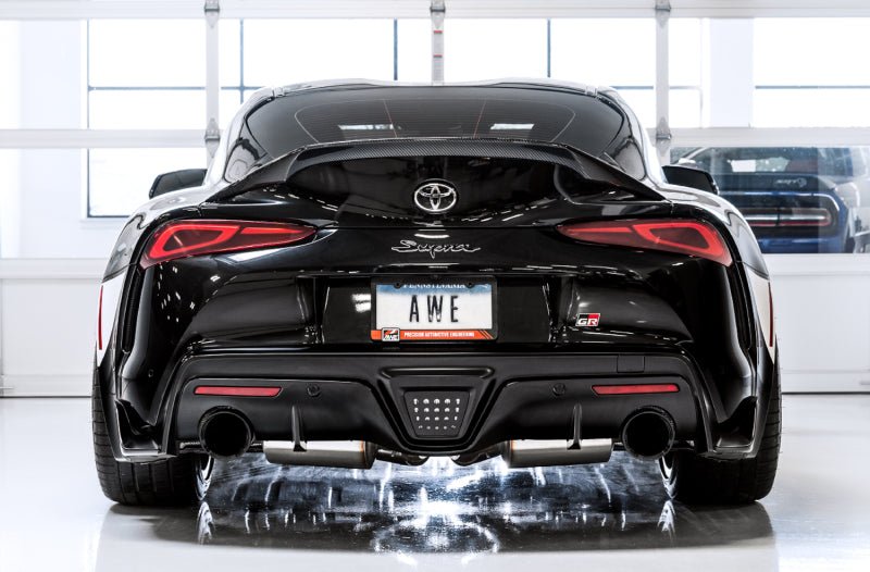 AWE 2020 Toyota Supra A90 Resonated Touring Edition Exhaust - 5in Diamond Black Tips - CPC Performance