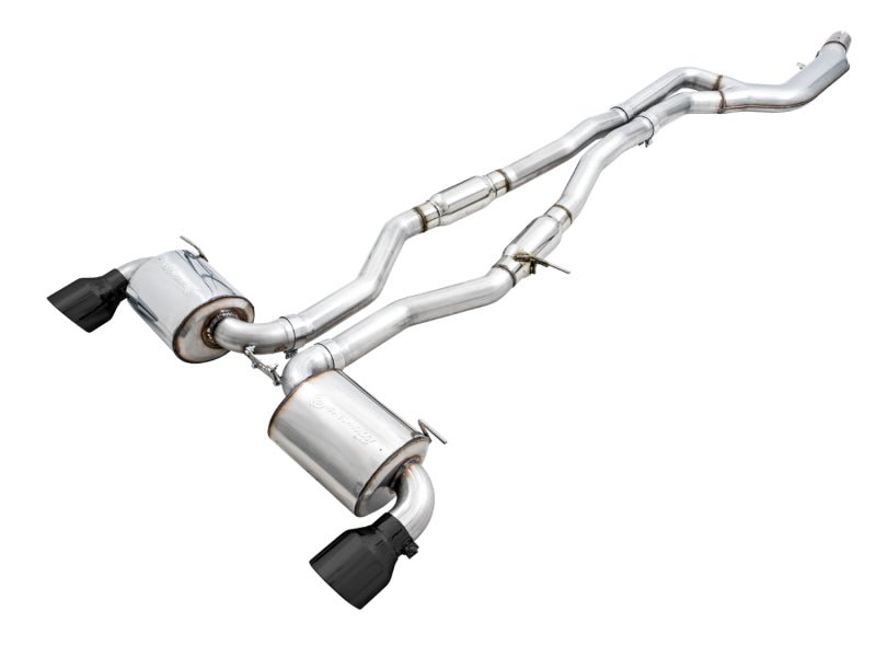 AWE 2020 Toyota Supra A90 Resonated Touring Edition Exhaust - 5in Diamond Black Tips - CPC Performance