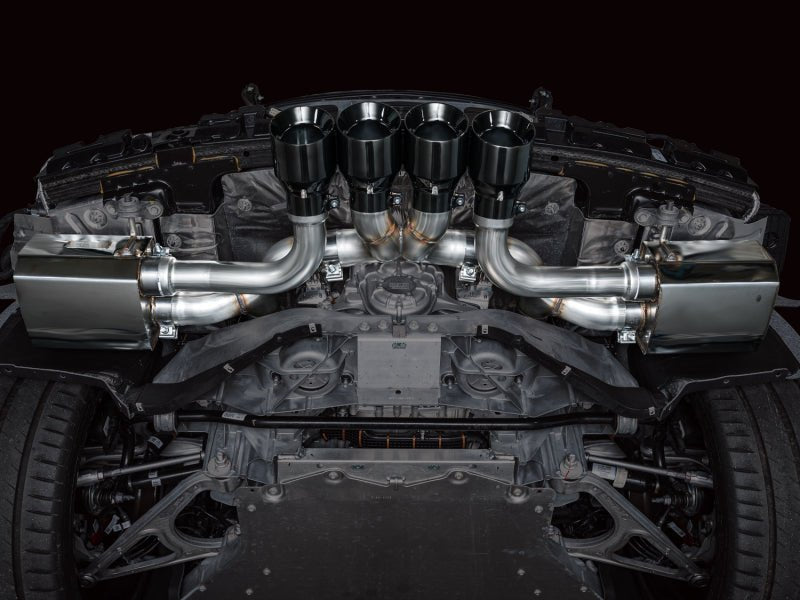 AWE 2023 C8 Corvette Z06 SwitchPath Cat - Back Exhaust - Diamond Black Tips - CPC Performance