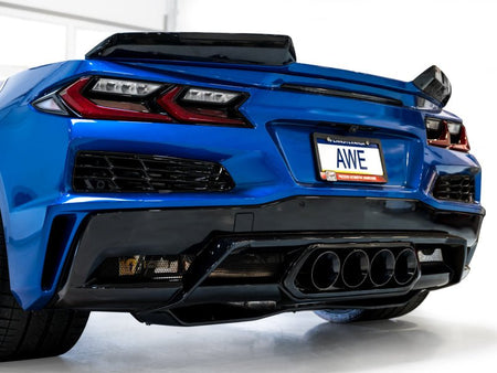 AWE 2023 C8 Corvette Z06 SwitchPath Cat - Back Exhaust - Diamond Black Tips - CPC Performance
