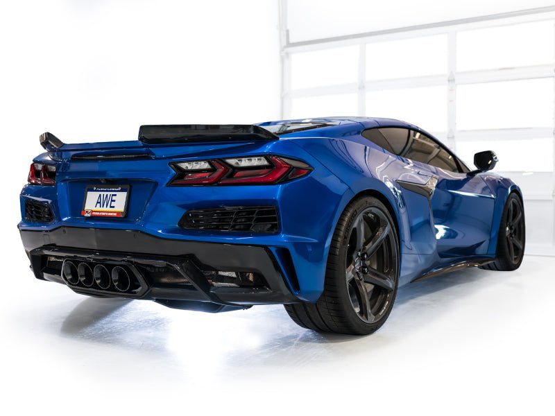 AWE 2023 C8 Corvette Z06 SwitchPath Cat - Back Exhaust - Diamond Black Tips - CPC Performance