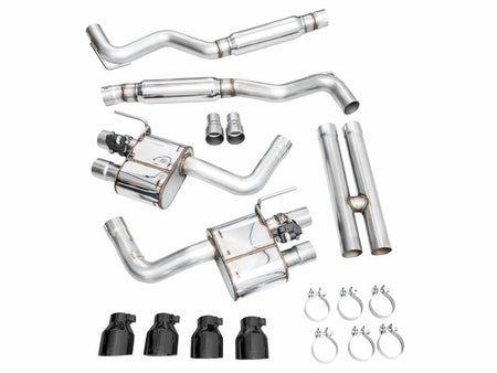 AWE 2024 Ford Mustang GT Fastback S650 RWD SwitchPath Catback Exhaust w/ Quad Diamond Black Tips - CPC Performance