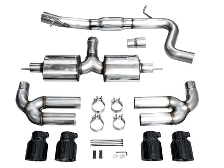 AWE 22 - 24 Audi 8Y S3 Touring Edition Exhaust - Diamond Black Tips - CPC Performance