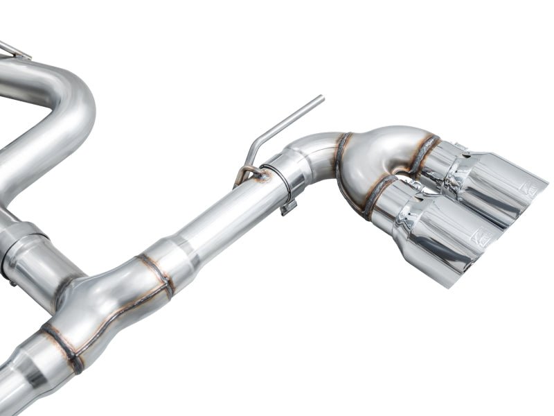 AWE MK8 Volkswagen Golf R 3in Track Edition Quad Exhaust - Chrome Silver Tips - CPC Performance