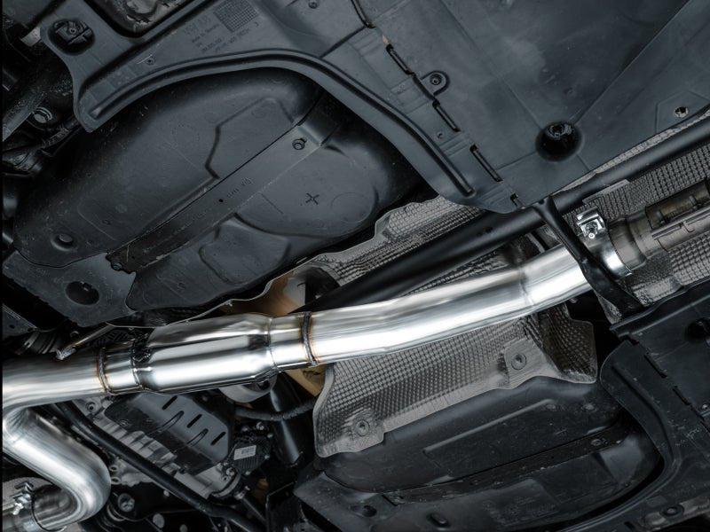 AWE MK8 Volkswagen Golf R 3in Track Edition Quad Exhaust - Chrome Silver Tips - CPC Performance