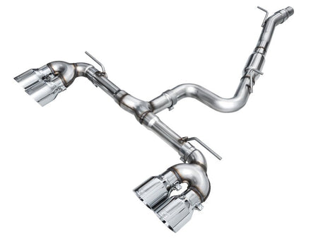 AWE MK8 Volkswagen Golf R 3in Track Edition Quad Exhaust - Chrome Silver Tips - CPC Performance