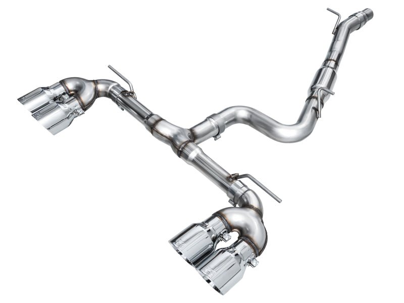 AWE MK8 Volkswagen Golf R 3in Track Edition Quad Exhaust - Chrome Silver Tips - CPC Performance