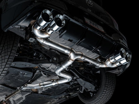 AWE MK8 Volkswagen Golf R 3in Track Edition Quad Exhaust - Chrome Silver Tips - CPC Performance