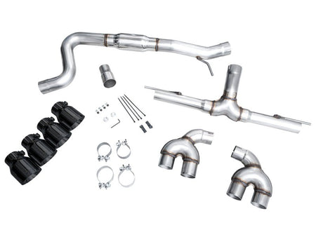 AWE MK8 Volkswagen Golf R 3in Track Edition Quad Exhaust - Diamond Black Tips - CPC Performance