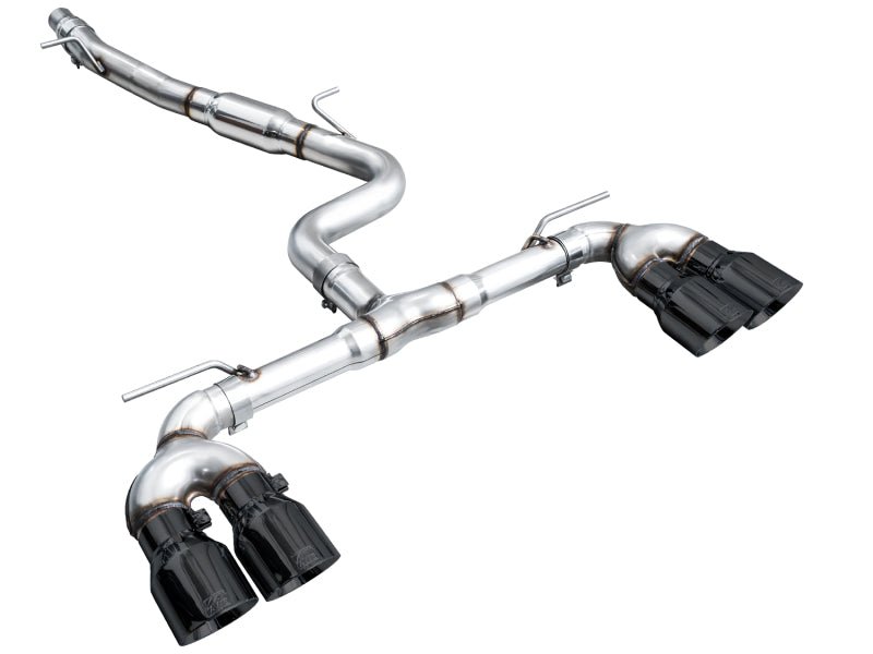 AWE MK8 Volkswagen Golf R 3in Track Edition Quad Exhaust - Diamond Black Tips - CPC Performance