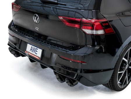 AWE MK8 Volkswagen Golf R 3in Track Edition Quad Exhaust - Diamond Black Tips - CPC Performance