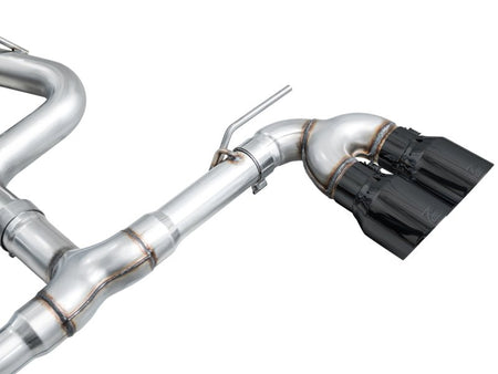 AWE MK8 Volkswagen Golf R 3in Track Edition Quad Exhaust - Diamond Black Tips - CPC Performance
