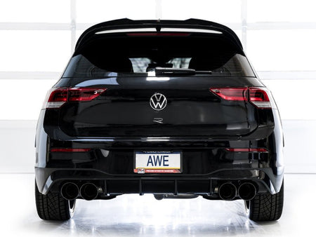 AWE MK8 Volkswagen Golf R 3in Track Edition Quad Exhaust - Diamond Black Tips - CPC Performance