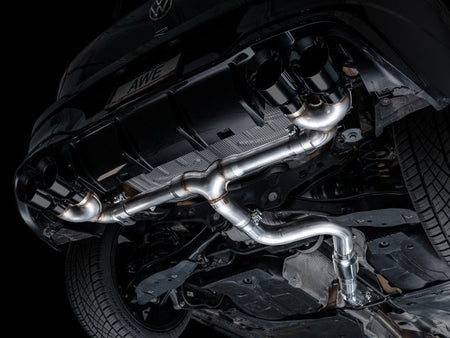 AWE MK8 Volkswagen Golf R 3in Track Edition Quad Exhaust - Diamond Black Tips - CPC Performance
