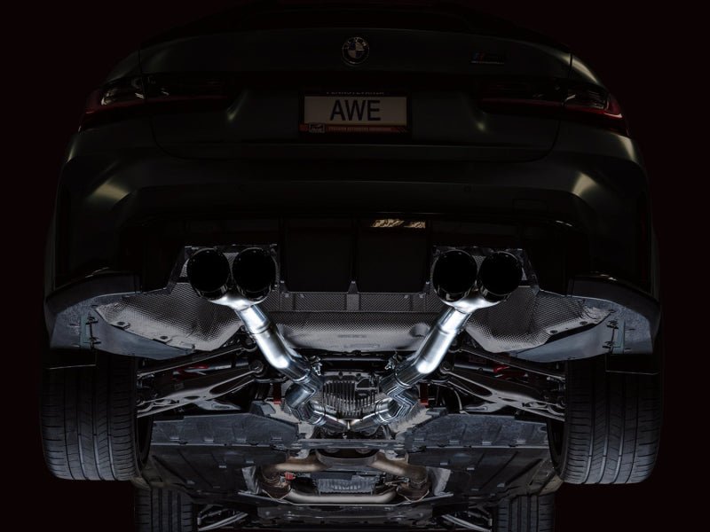 AWE Track Edition Catback Exhaust for BMW G8X M3/M4 - Diamond Black Tips - CPC Performance