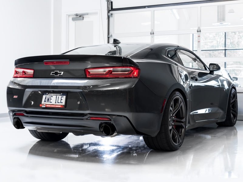 AWE Tuning 16 - 19 Chevrolet Camaro SS Axle - back Exhaust - Touring Edition (Diamond Black Tips) - CPC Performance