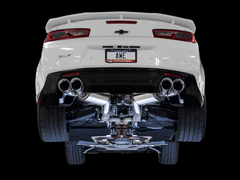 AWE Tuning 16 - 19 Chevrolet Camaro SS Axle - back Exhaust - Touring Edition (Quad Chrome Silver Tips) - CPC Performance