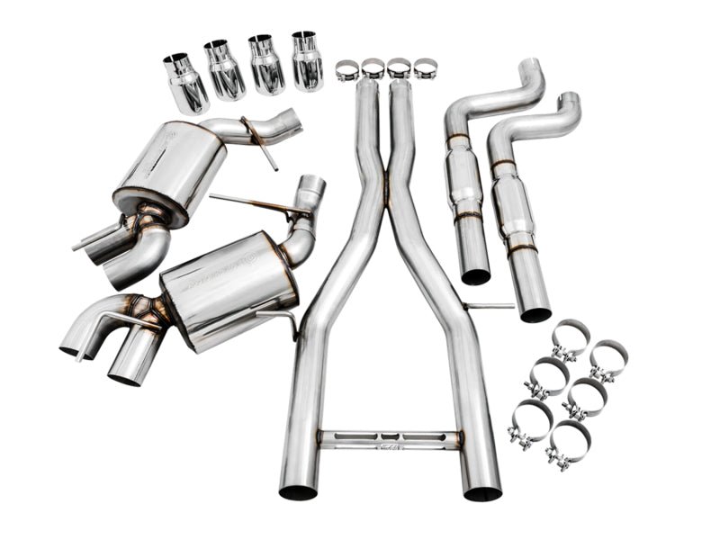 AWE Tuning 16 - 19 Chevy Camaro SS Res Cat - Back Exhaust - Touring Edition (Quad Chrome Silver Tips) - CPC Performance