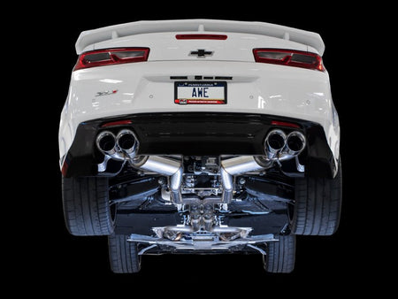 AWE Tuning 16 - 19 Chevy Camaro SS Res Cat - Back Exhaust - Touring Edition (Quad Chrome Silver Tips) - CPC Performance