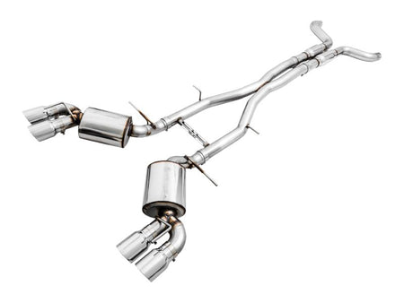 AWE Tuning 16 - 19 Chevy Camaro SS Res Cat - Back Exhaust - Touring Edition (Quad Chrome Silver Tips) - CPC Performance