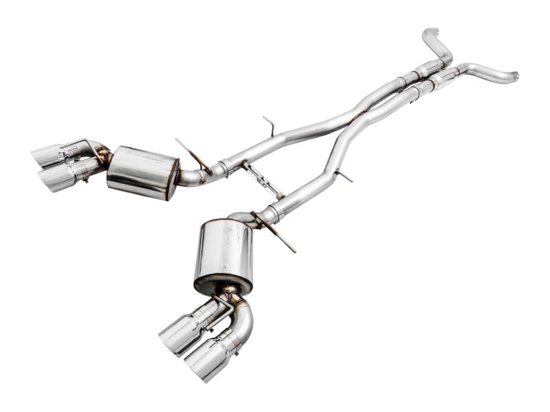 AWE Tuning 16 - 19 Chevy Camaro SS Res Cat - Back Exhaust - Touring Edition (Quad Chrome Silver Tips) - CPC Performance