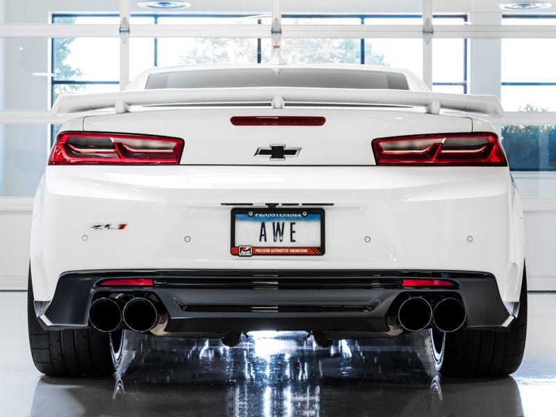 AWE Tuning 16 - 19 Chevy Camaro SS Res Cat - Back Exhaust - Touring Edition (Quad Diamond Black Tips) - CPC Performance