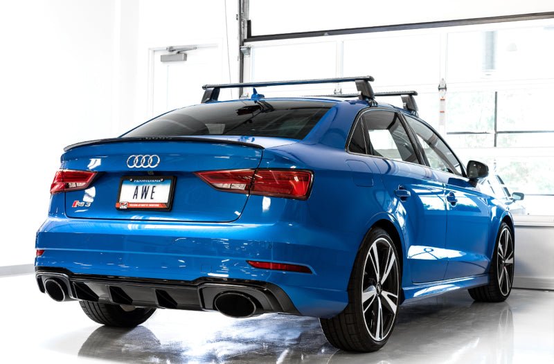 AWE Tuning 17 - 19 Audi RS3 8V Track Edition Exhaust - Diamond Black Tips RS - Style Tips - CPC Performance