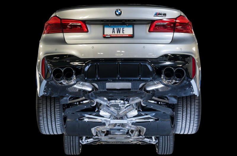 AWE Tuning 18 - 19 BMW F90 M5 SwitchPatch Cat - Back Exhaust - Black Diamond Tips - CPC Performance