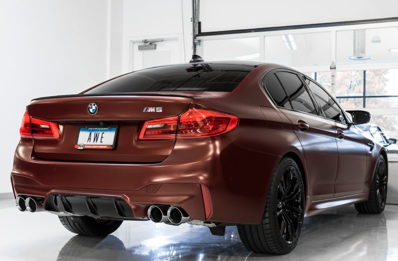 AWE Tuning 18 - 19 BMW F90 M5 SwitchPatch Cat - Back Exhaust - Black Diamond Tips - CPC Performance