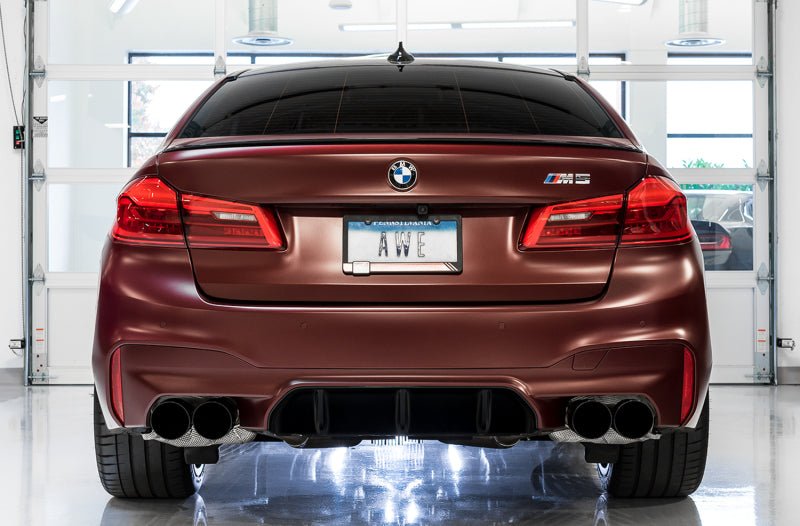 AWE Tuning 18 - 19 BMW F90 M5 SwitchPatch Cat - Back Exhaust - Black Diamond Tips - CPC Performance